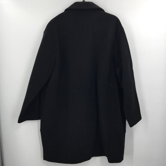 Topshop Longline Oversized Black Coat Pockets Snap Closure Womens Size 12 NEW - Picture 3 of 8